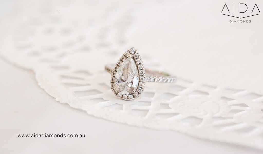 Pear Halo Engagement Rings: Eternal Beauty on Your Finger